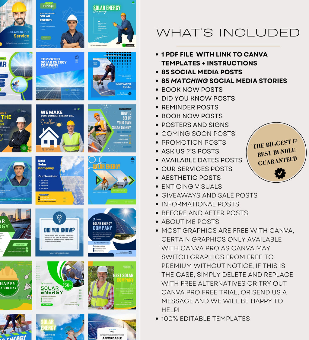 Solar Energy Company Instagram Template Posts | Solar Energy Business Marketing | Solar Energy Business | Solar Energy Instagram Posts