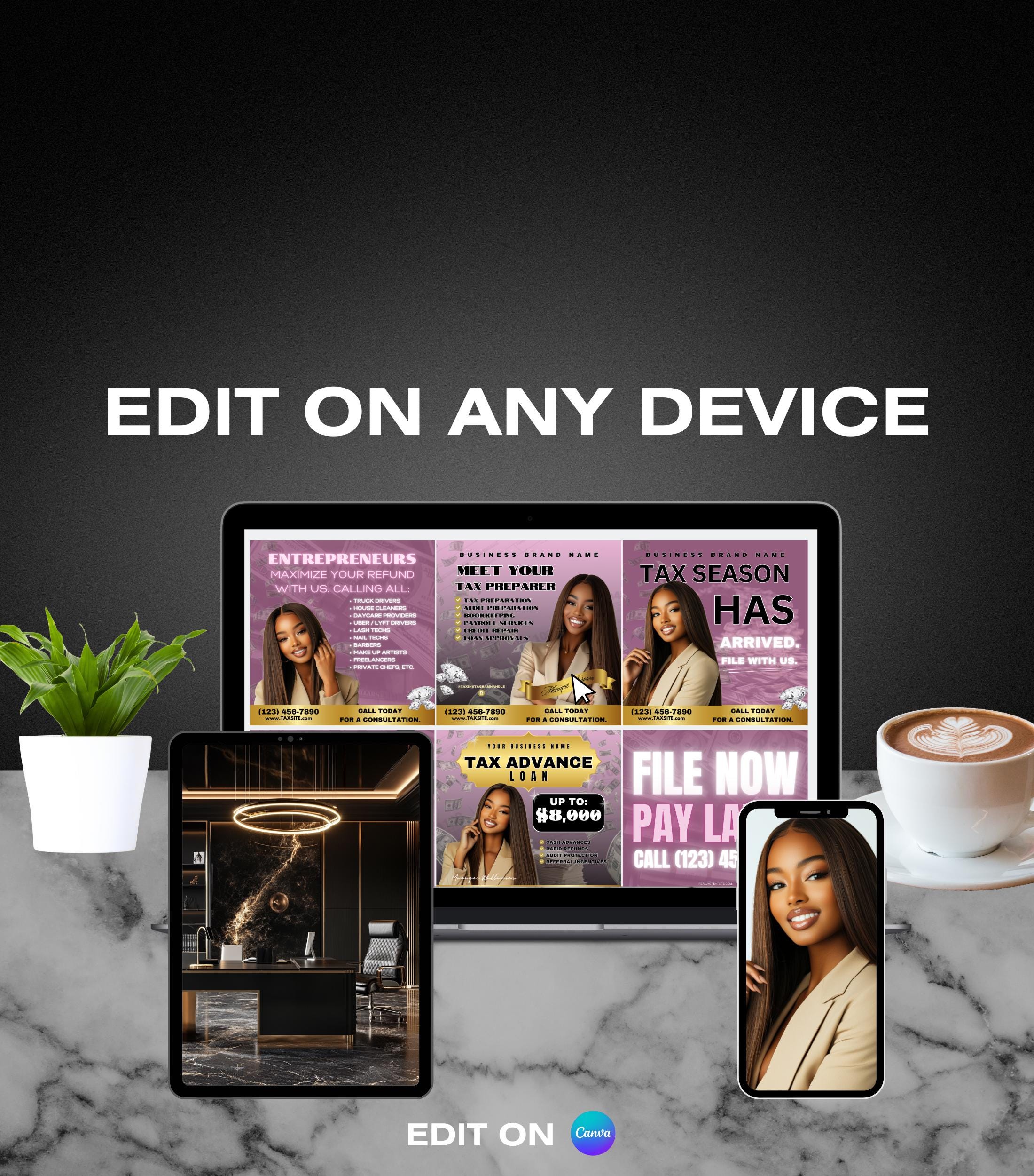 5 TAX FLYERS | Tax Flyer | Tax Business IG Posts | Tax Season Accountant Social Media Marketing | Tax Prep Checklist | Tax Flyer Marketing