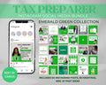 Tax Preparer Instagram Template Bundle, Emerald Green Social Media (Canva)