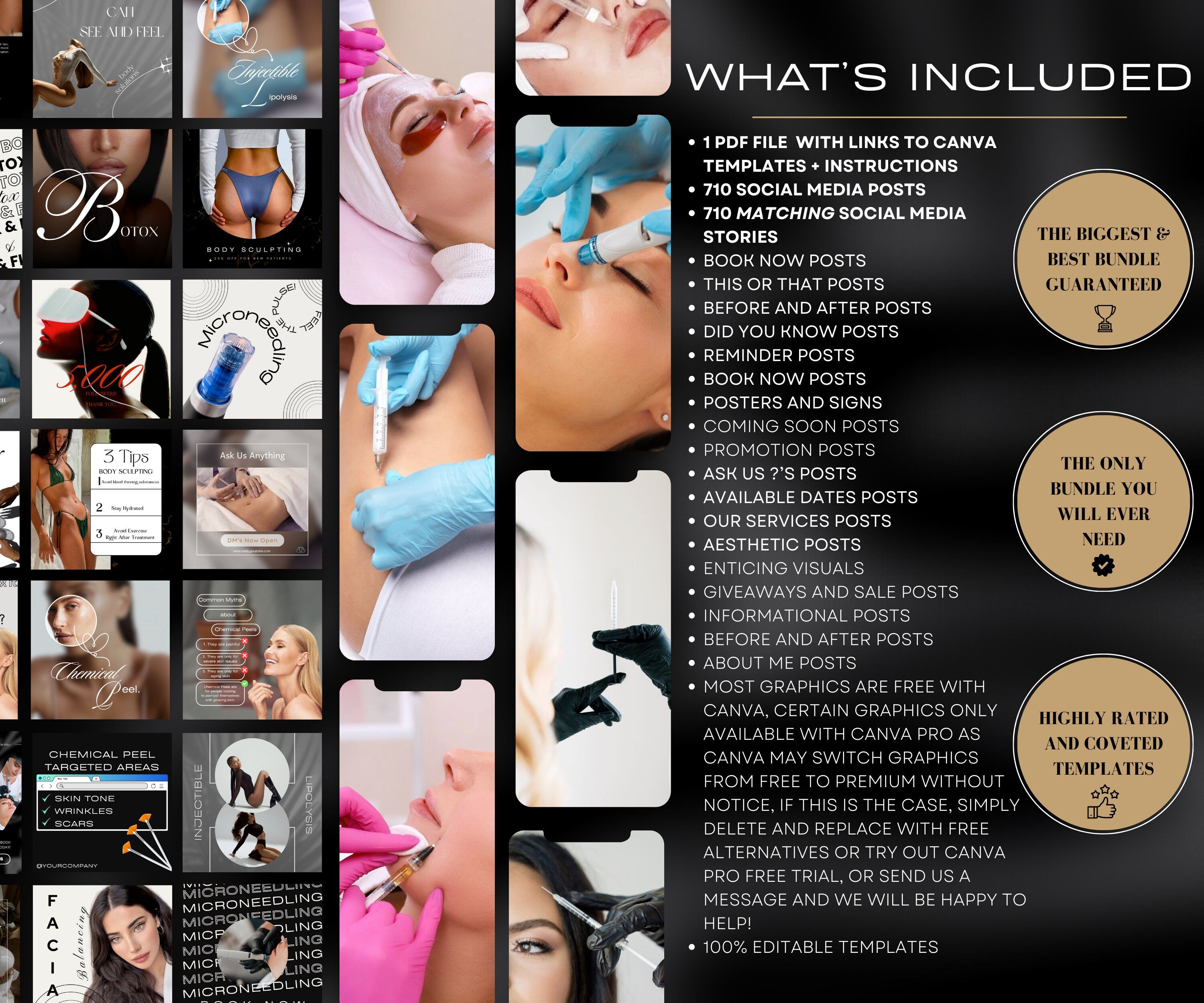 Luxury Nurse Injector Instagram Posts | Botox Social Media | Esthetician Instagram |  Medspa Branding Kit | Botox and Lip Filler | Skincare