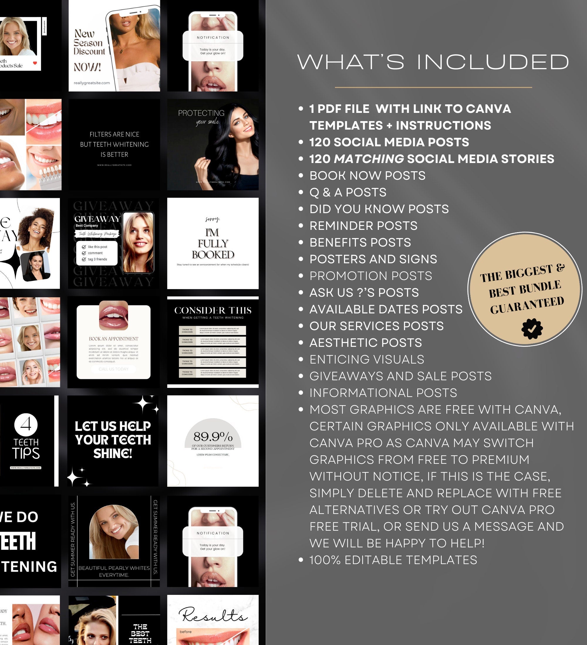 240 Teeth Whitening Instagram Templates | Teeth Whitening Instagram Templates | Teeth Whitening Posts | Teeth Whitening Social Media Posts