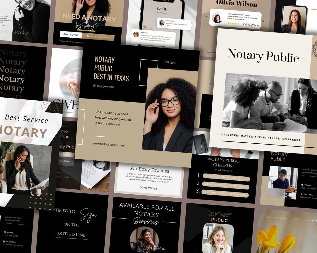 Notary Marketing | Notary Signing Agent | Notary Social Media | Loan Signing Agent | Notary Instagram Posts |Notary Posts Templates |IG Post
