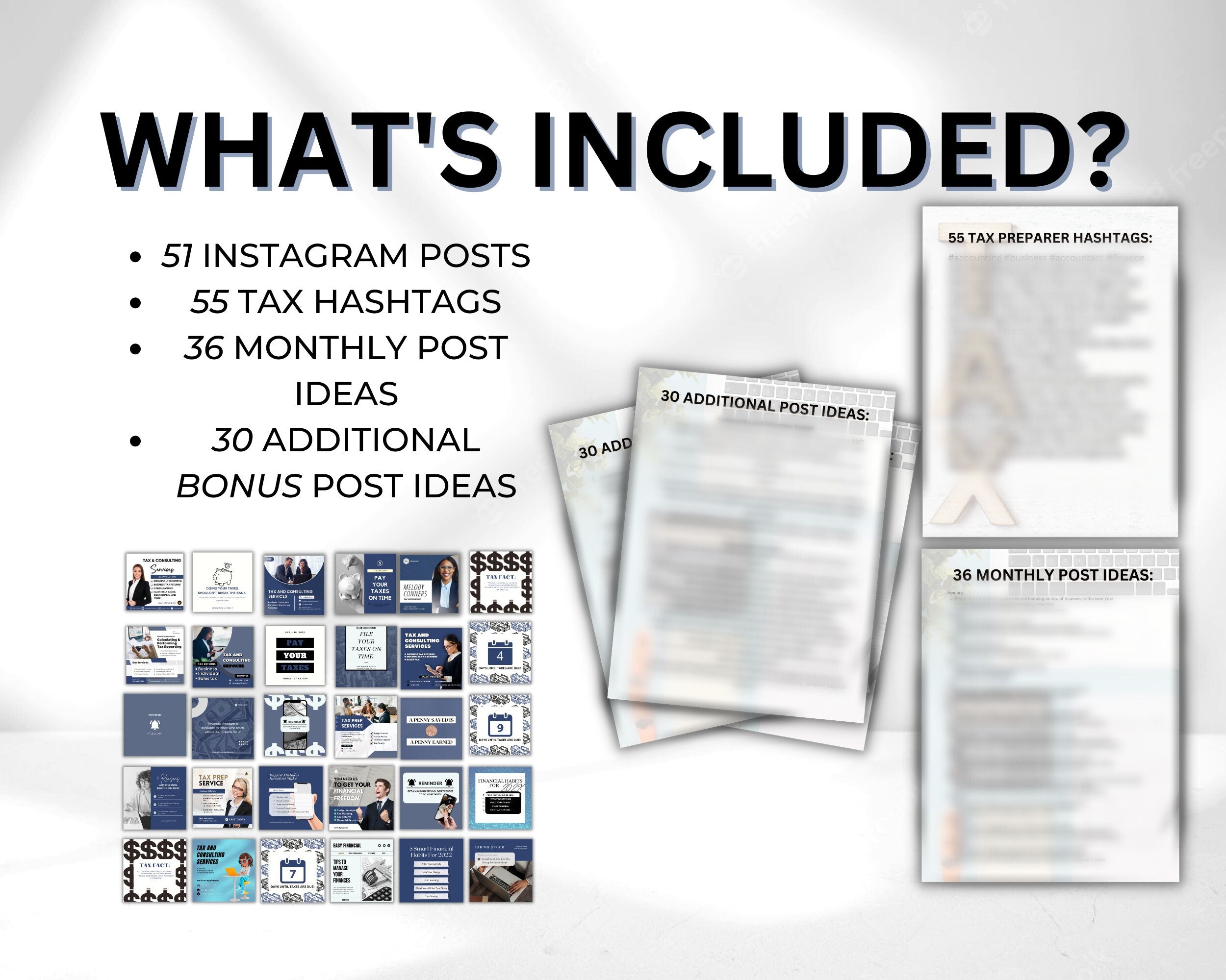 Tax Preparer Instagram Template Social Media BUNDLE, Tax Preparation Accounting Posts,Tax Prep Flyer,DIY Tax Posts,Tax prep engagement post