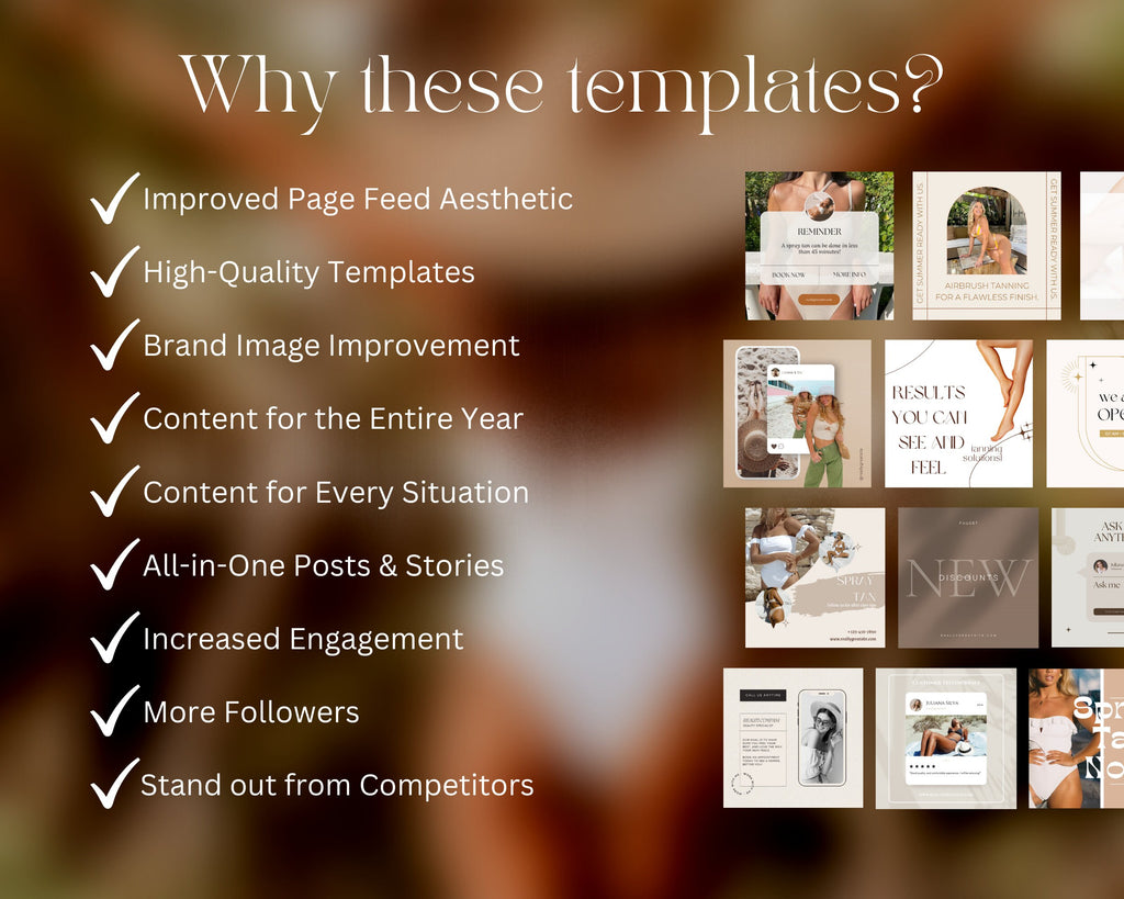 240 Spray Tanning Instagram Templates | Spray Tan Instagram Posts | Spray Tan Social Media | Spray Tan Artist Templates |Spray Tan Marketing