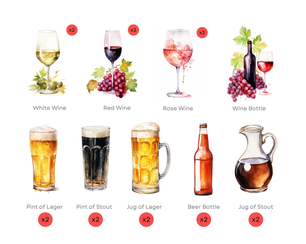 Watercolor Cocktail Clipart, Summer Drinks, Bar Menu Graphics (105 PNG)