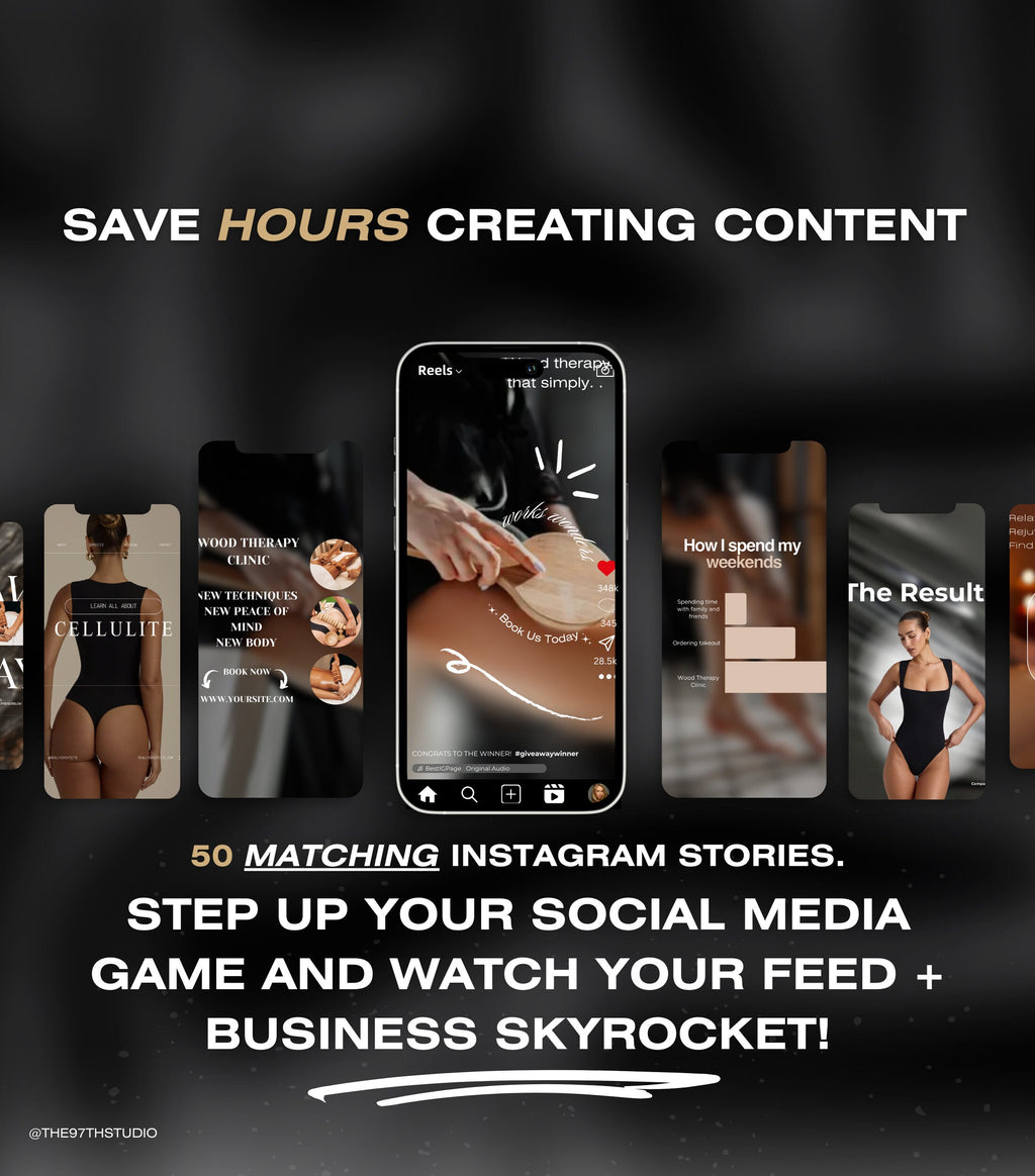 100 Wood Therapy Instagram Templates | Wood Therapy | Body Sculpting | Body Contouring | Body Contouring Instagram | Massage Therapist IG