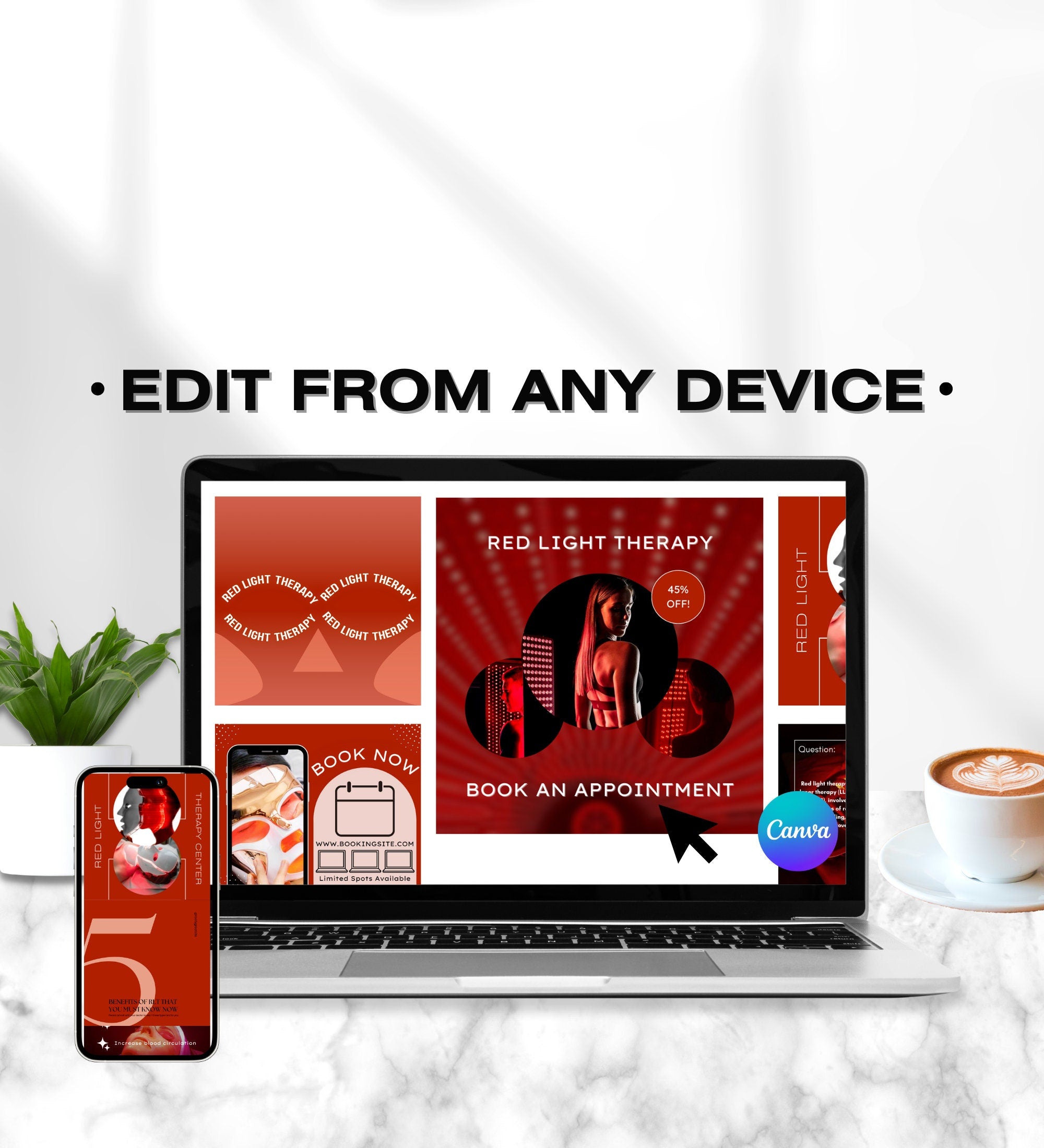 Red Light Therapy Instagram Posts | Facial | Digital Marketing | Skincare Social Media | Skincare Instagram | Esthetician Instagram Posts