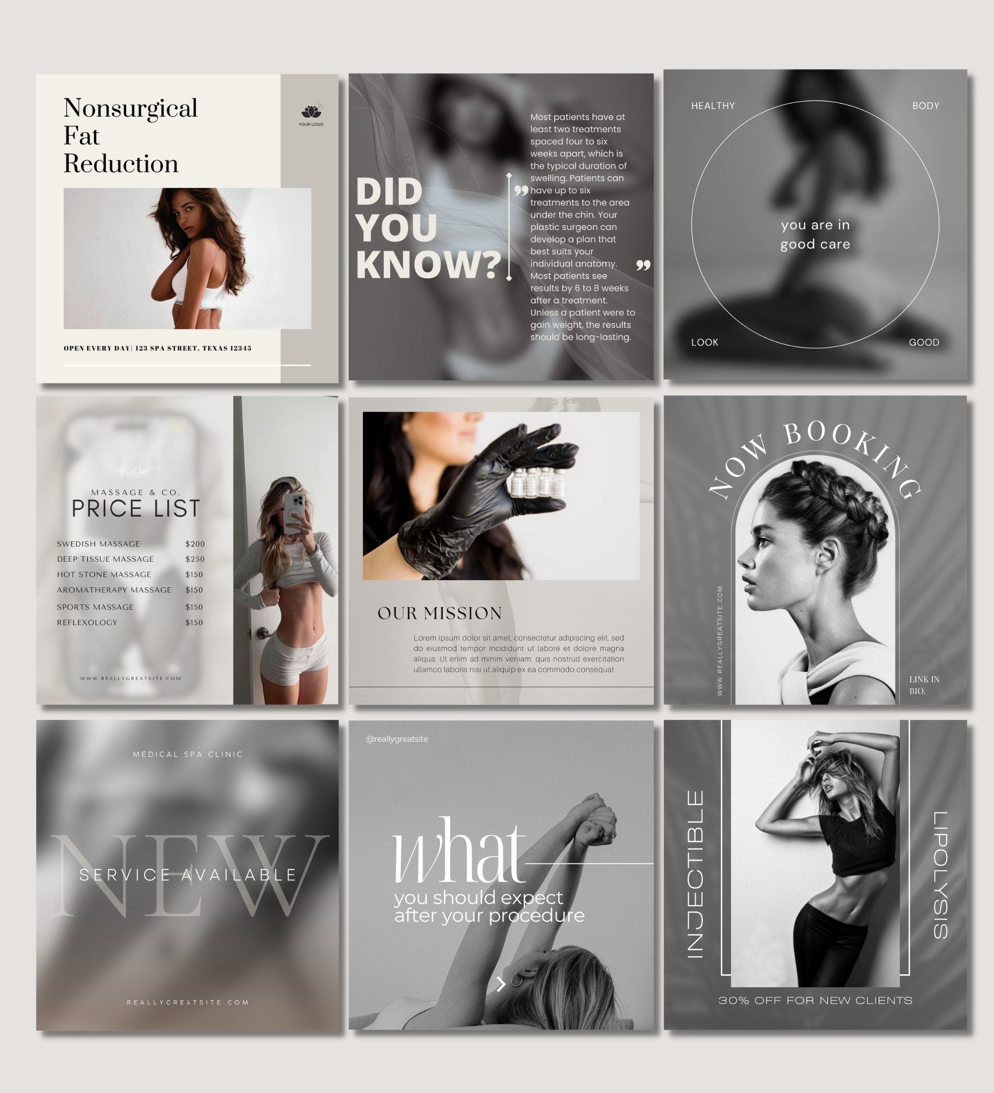 FAT DISSOLVE Instagram Posts | Injectable Lipolysis Instagram Templates | Lipolytic injections Instagram Posts | Fat Dissolving Injections