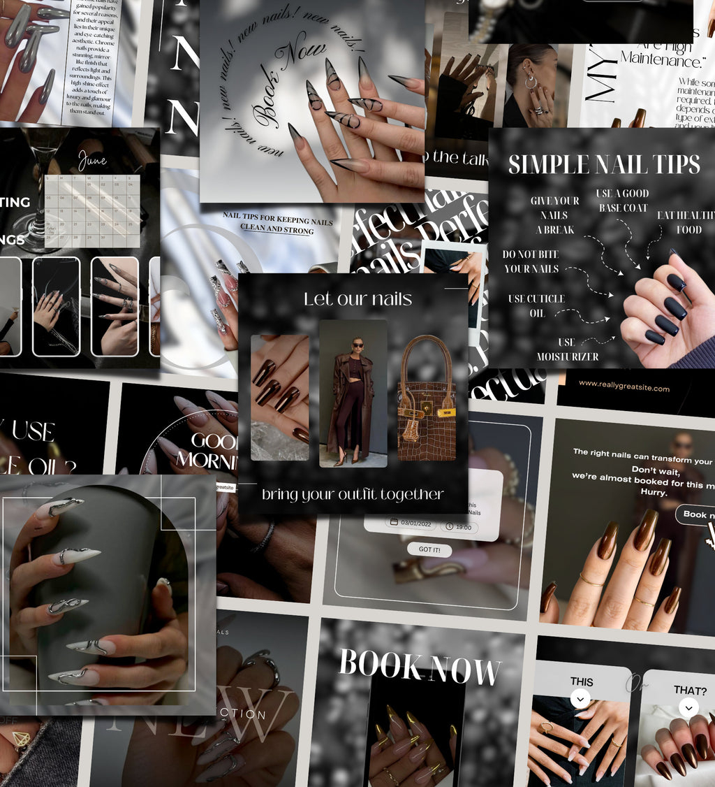 Nail Tech Instagram Templates | Nail Tech Instagram Posts | Nail Tech Instagram | Nail Tech Social Media Instagram Posts | Manicurist Posts