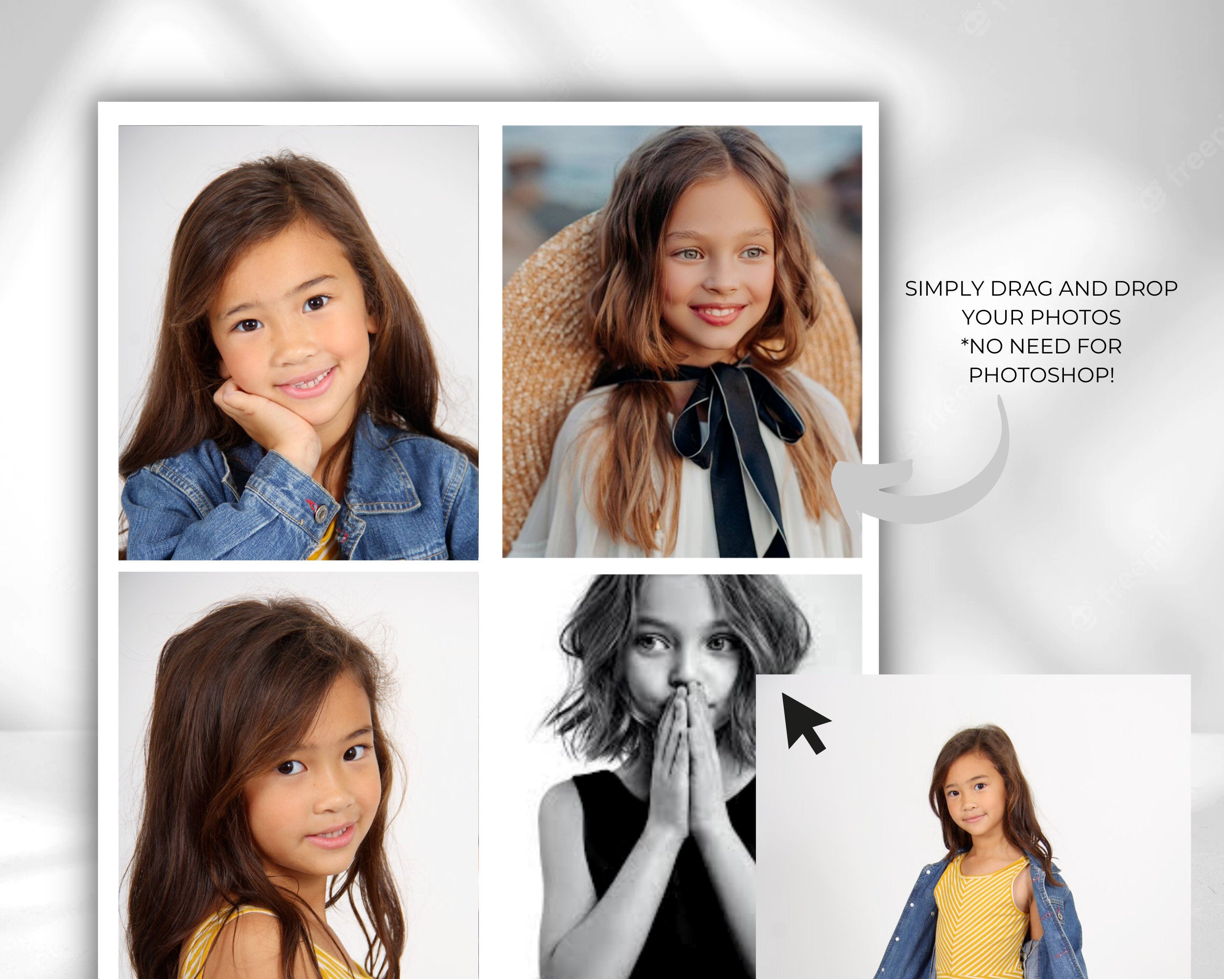 KIDS COMP CARD Template,Modeling Photo Card,Zed Card for Kid Models,Z Card,Fashion Resume, Model Comp Card for Kids,Editable Canva Template