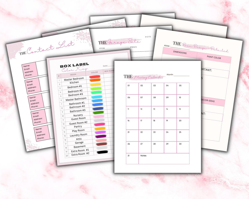 Moving Planner Printable, Relocation Checklist, Packing Guide (Digital Download)