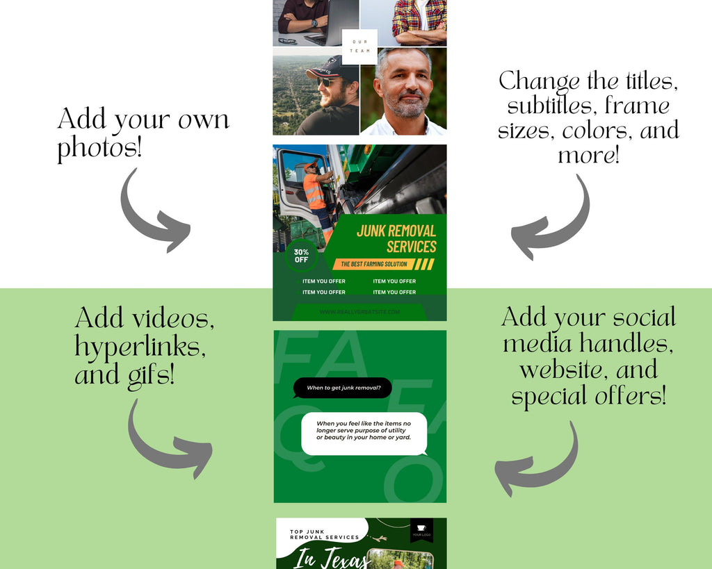 200+ Junk Removal Business Social Media Templates | Junk Removal | Junk Removal Business Social Media | Trash Removal Instagram Templates