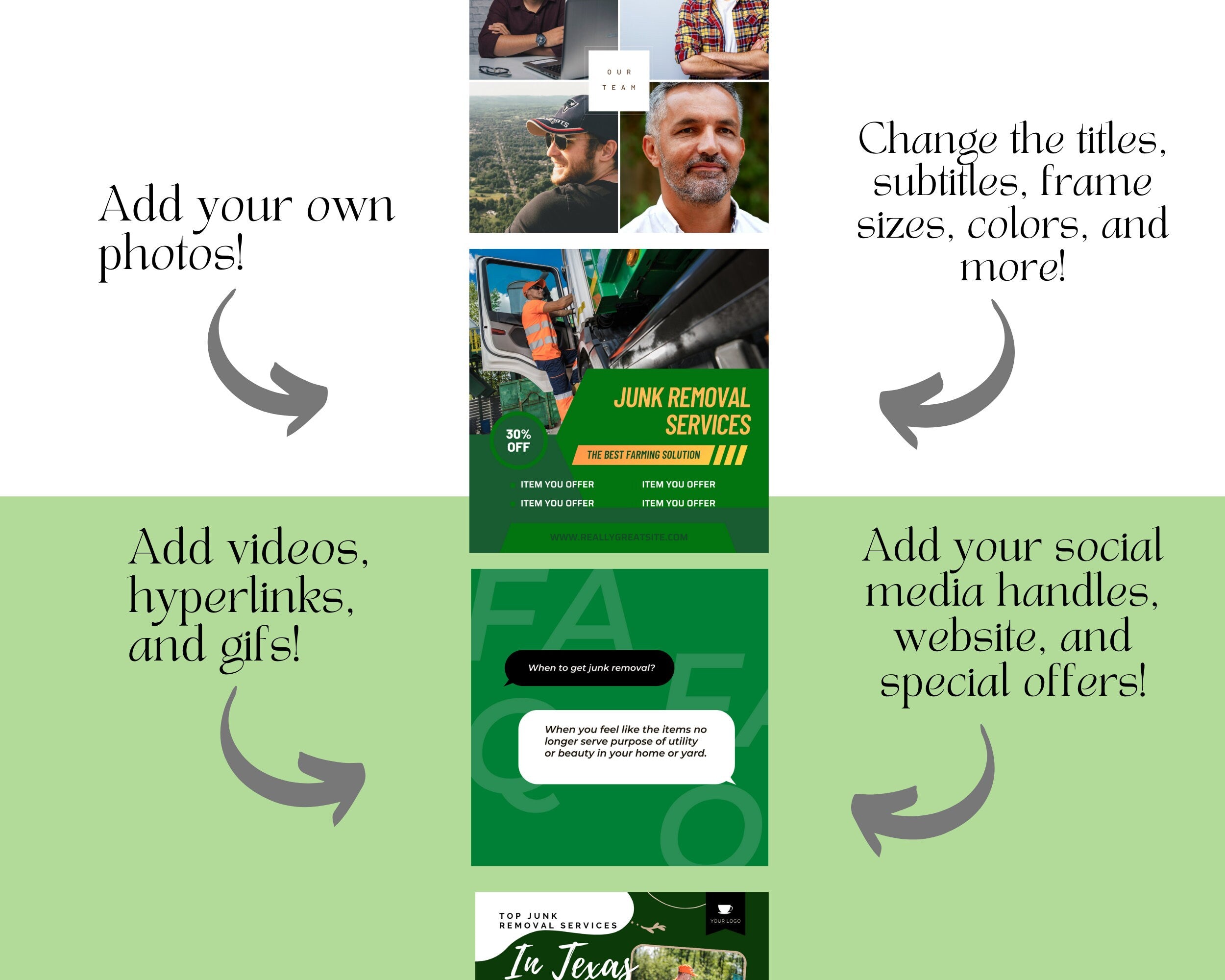 200+ Junk Removal Business Social Media Templates | Junk Removal | Junk Removal Business Social Media | Trash Removal Instagram Templates