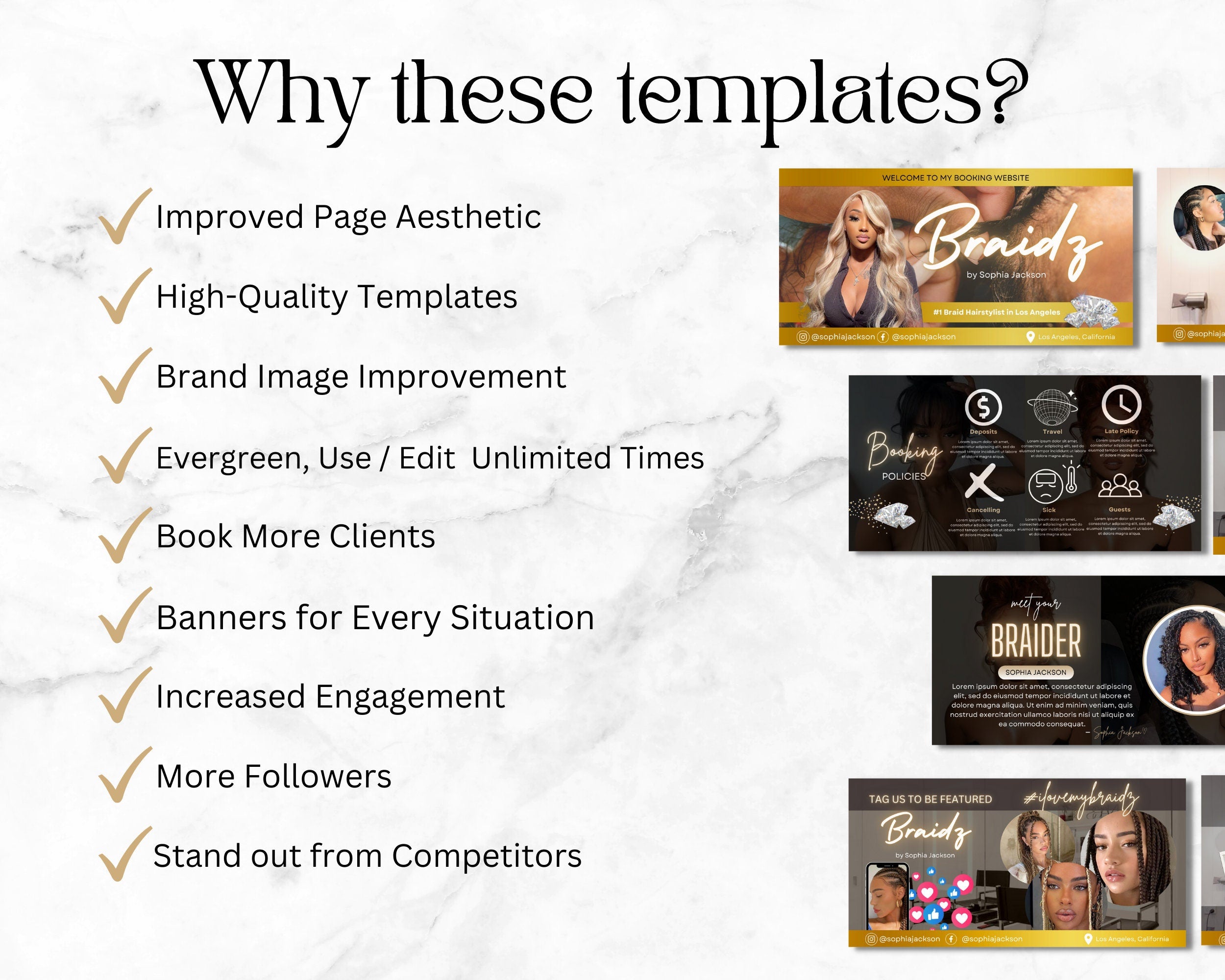 Acuity Scheduling Template BRAIDER, Hair Acuity Website Template, Acuity Website Banner, Editable Acuity Booking Template,Web Banner, Luxury