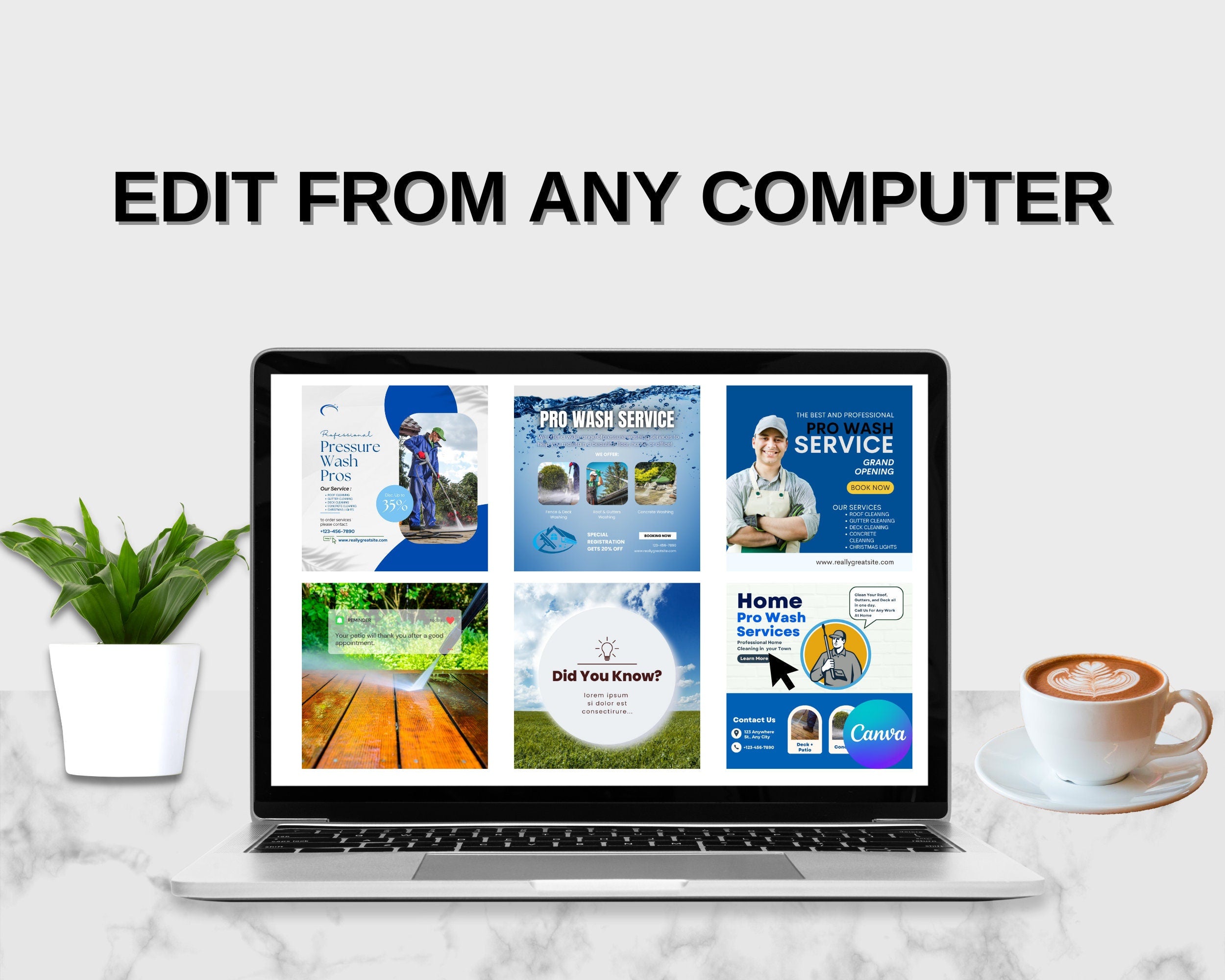 100 Pressure Washing Instagram Template Posts for Small Business