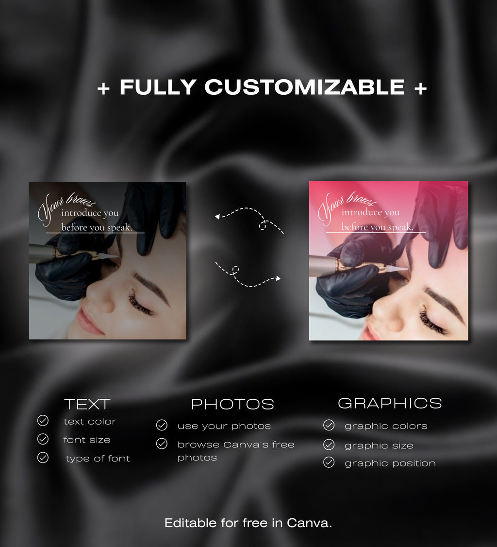 PMU Quotes Instagram Templates | Permanent Makeup Instagram Templates | Lip Blush Templates | PMU Social Media Post | PMU Brows Templates