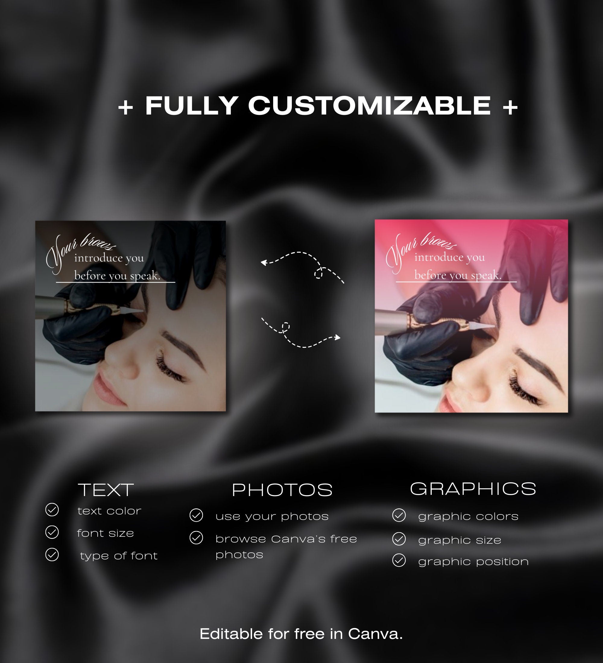 PMU Quotes Instagram Templates | Permanent Makeup Instagram Templates | Lip Blush Templates | PMU Social Media Post | PMU Brows Templates