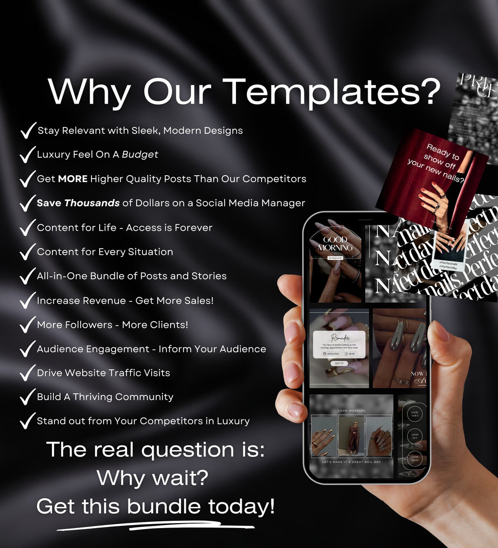 Nail Tech Instagram Templates | Nail Tech Instagram Posts | Nail Tech Instagram | Nail Tech Social Media Instagram Posts | Manicurist Posts