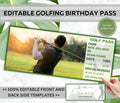 Editable Golf Trip Boarding Pass Template, Golf Vacation Reveal (Instant Download)
