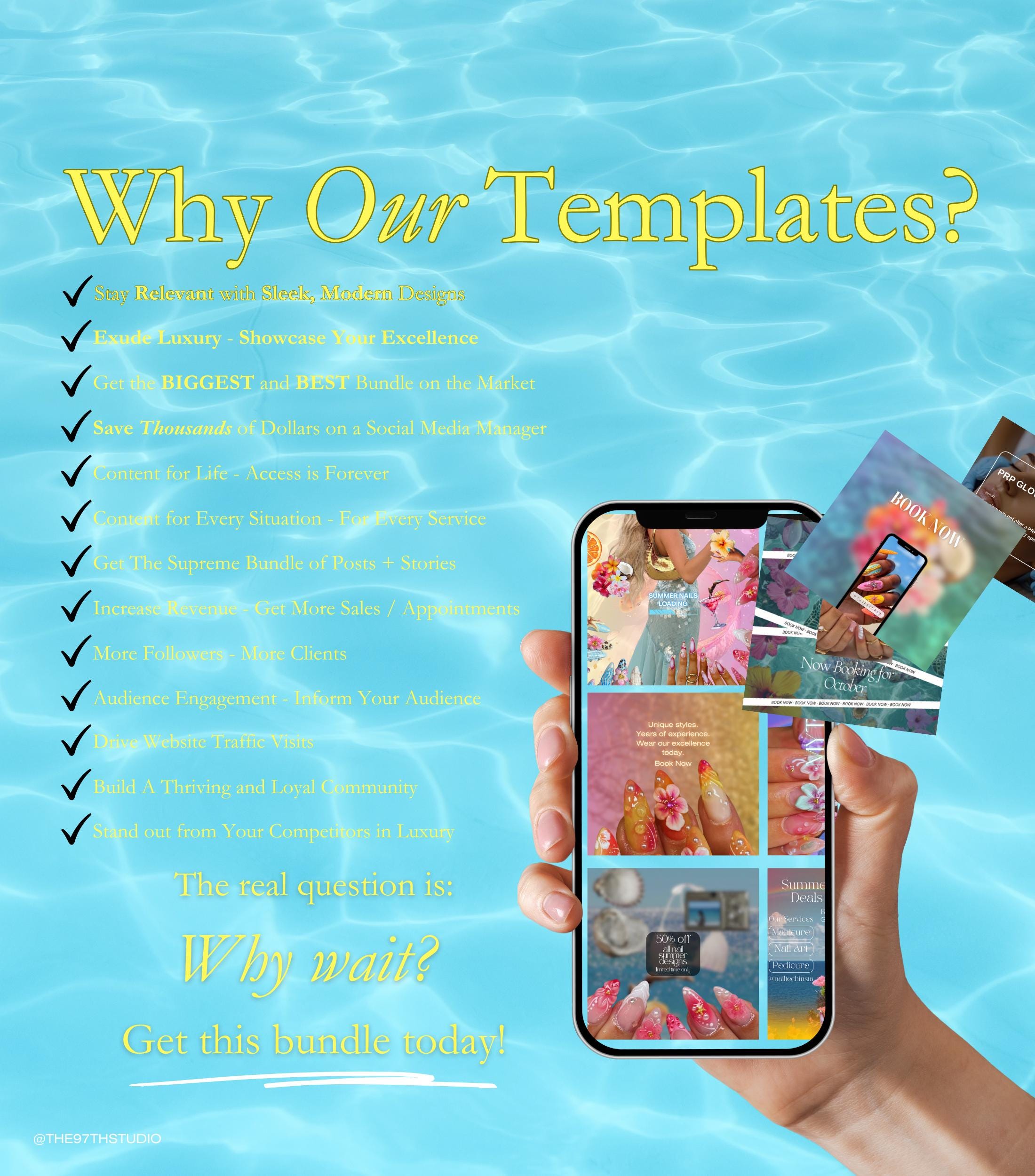 Nail Tech Instagram Templates | Nail Tech Instagram Posts | Nail Tech Instagram Posts | Summer Nails Social Media Posts | SUMMER EDITION