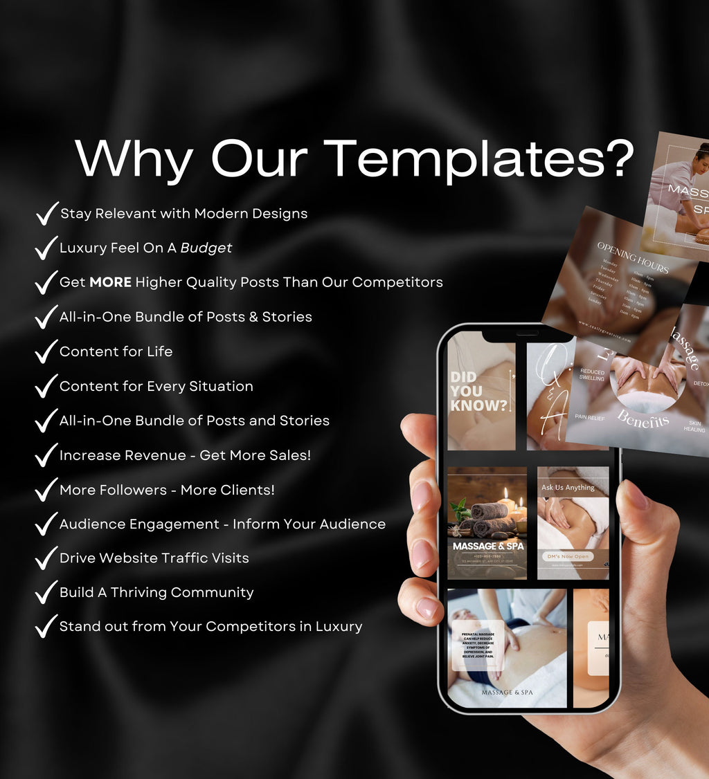 Massage Therapist Instagram Templates | Spa Social Media