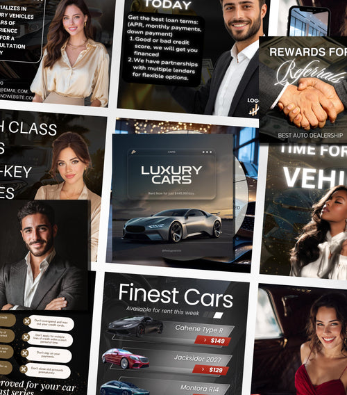 Car Dealership Instagram Templates | Luxe Gold Theme (Canva)