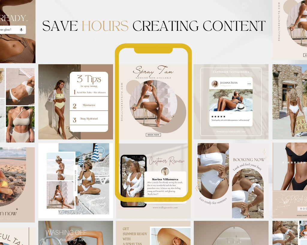 240 Spray Tanning Instagram Templates | Spray Tan Instagram Posts | Spray Tan Social Media | Spray Tan Artist Templates |Spray Tan Marketing