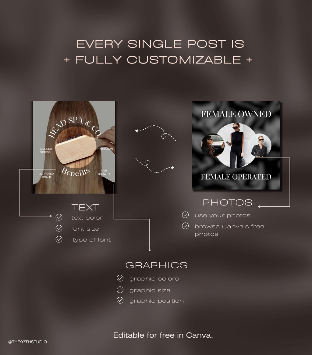 Luxury Head Spa Instagram Templates | Salon Social Media | Japanese Headspa Instagram Templates
