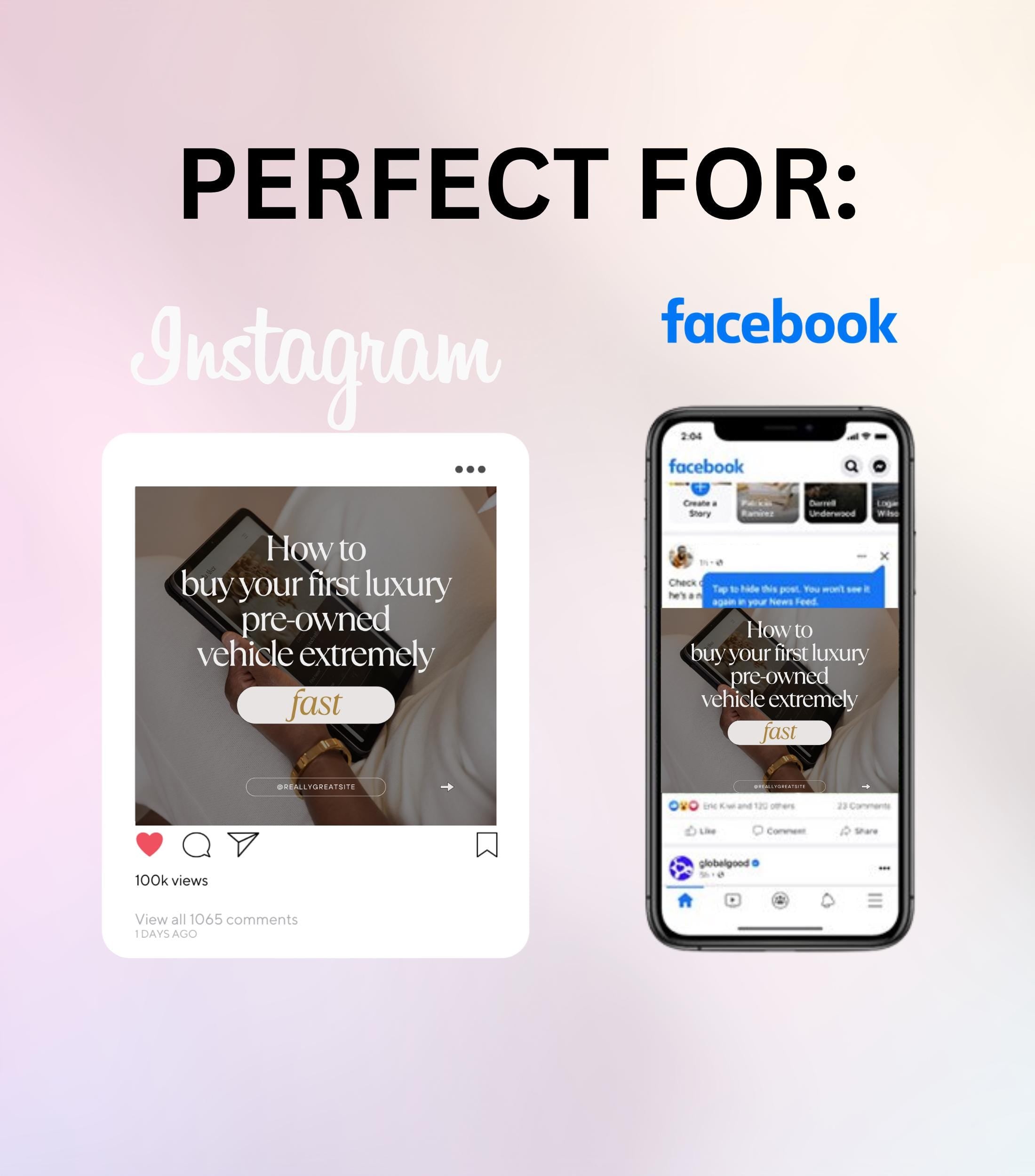 Car Dealership Instagram Templates | Luxe Gold Theme (Canva)