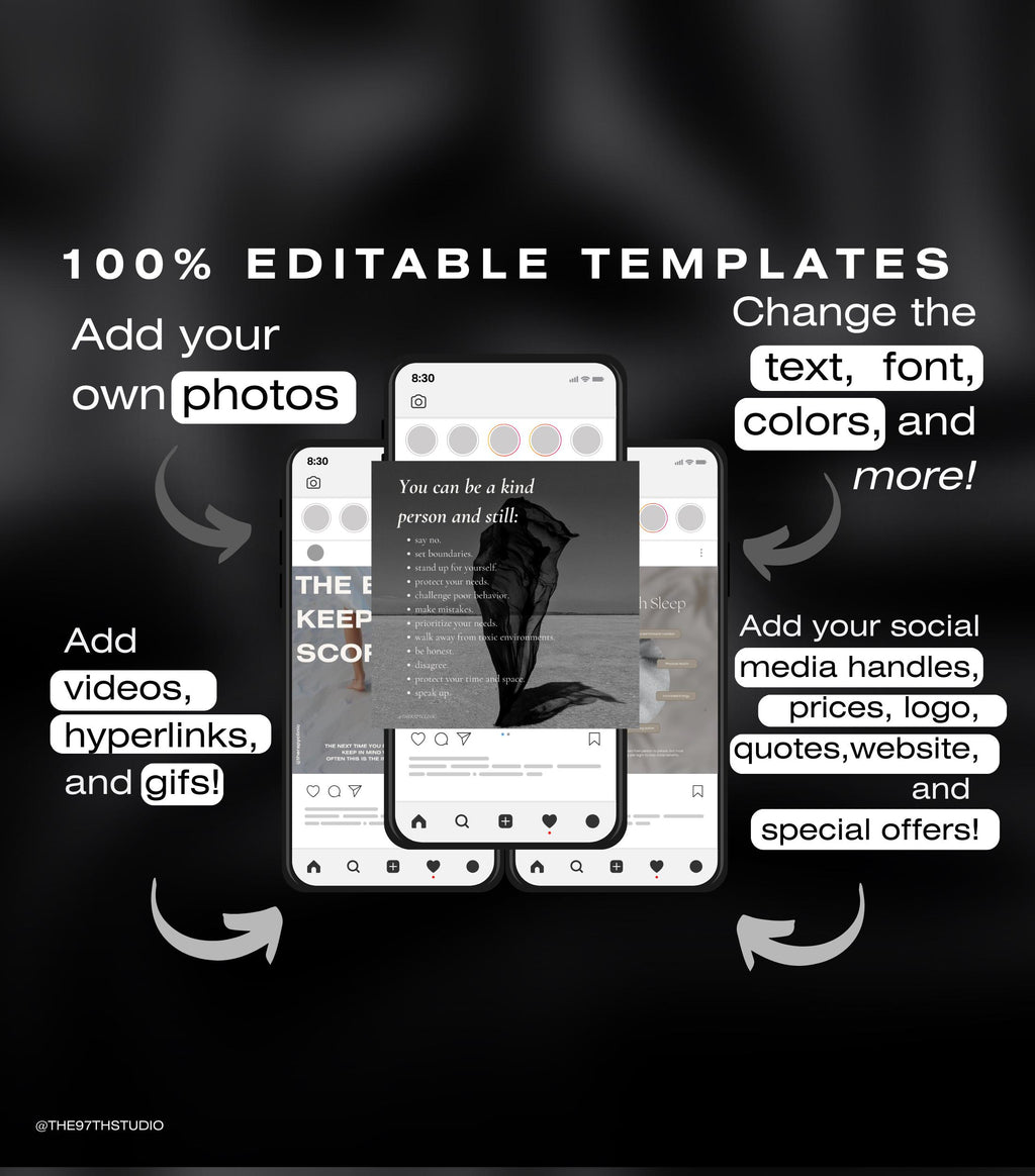 140 Therapist Instagram Templates | Mental Health Instagram Templates | Psychologist Posts | Counseling IG Posts | Social Media Marketing