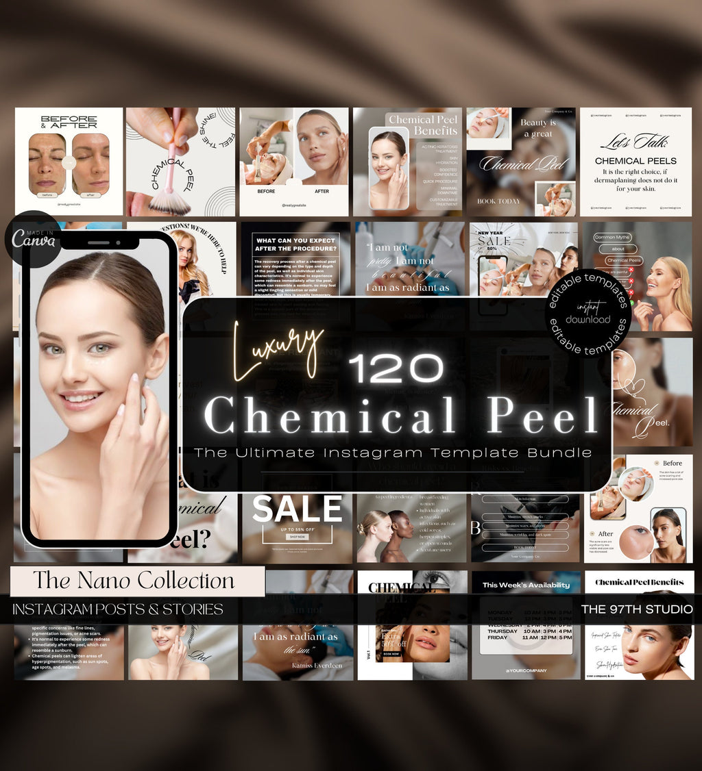 Chemical Peel Instagram Templates | Esthetician Instagram | Facial Treatment | Skincare Social Media | Skincare Instagram Templates | MEDSPA