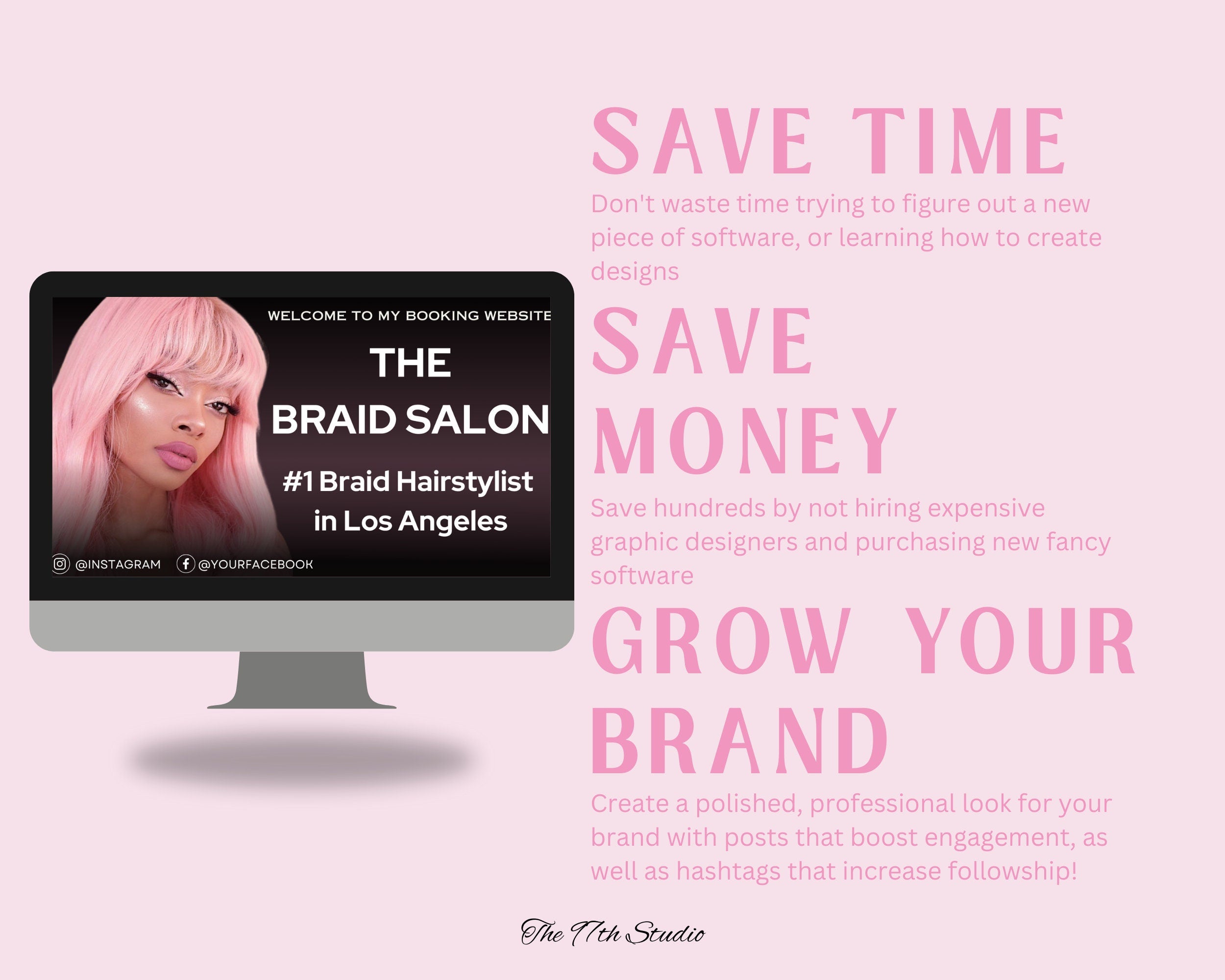 Acuity Scheduling Template for Braiders, Canva Website Banner