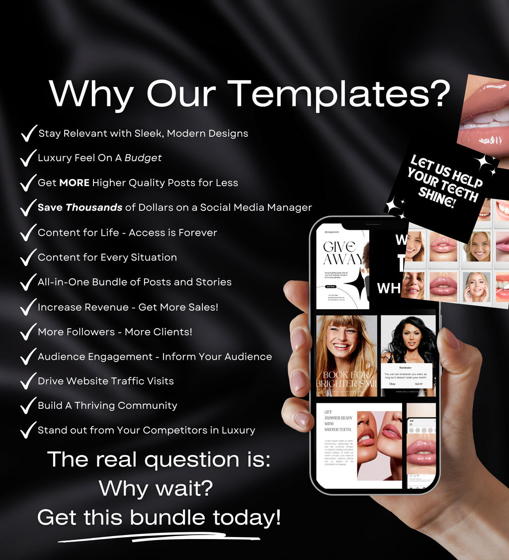 240 Teeth Whitening Instagram Templates | Teeth Whitening Instagram Templates | Teeth Whitening Posts | Teeth Whitening Social Media Posts