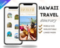 Editable Digital HAWAII Travel Itinerary, Digital Planner Modern Minimal, Travel Planner, Canva Template, Digital Template, Hawaii Itinerary