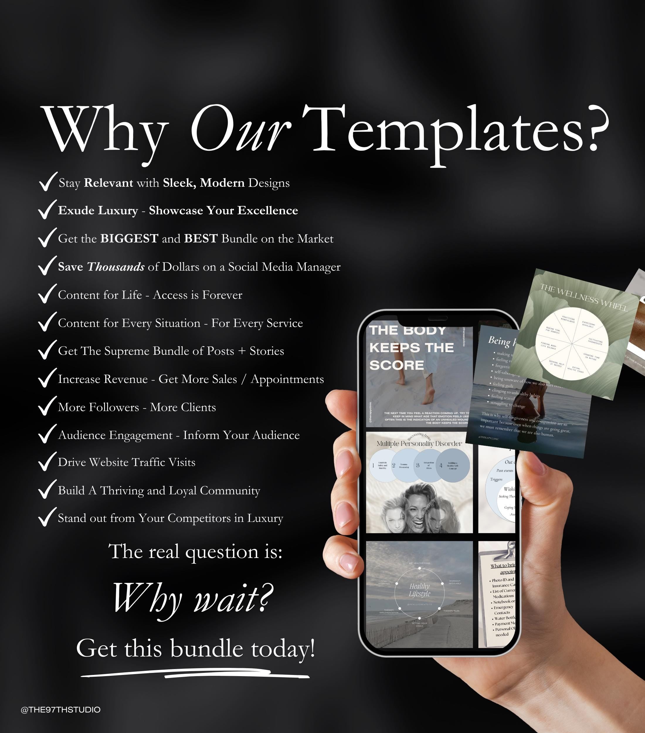 140 Therapist Instagram Templates | Mental Health Instagram Templates | Psychologist Posts | Counseling IG Posts | Social Media Marketing