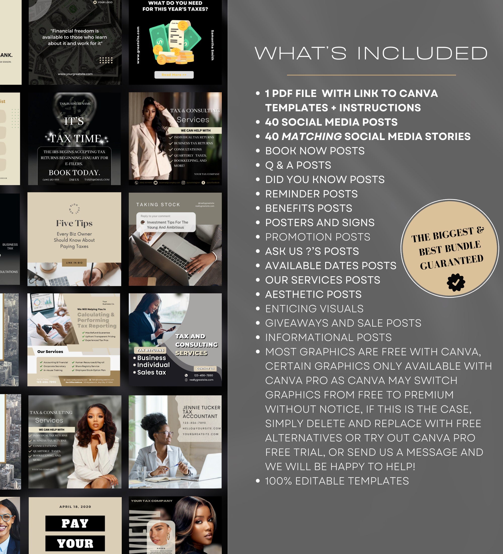 80 Tax Preparer Instagram Templates
