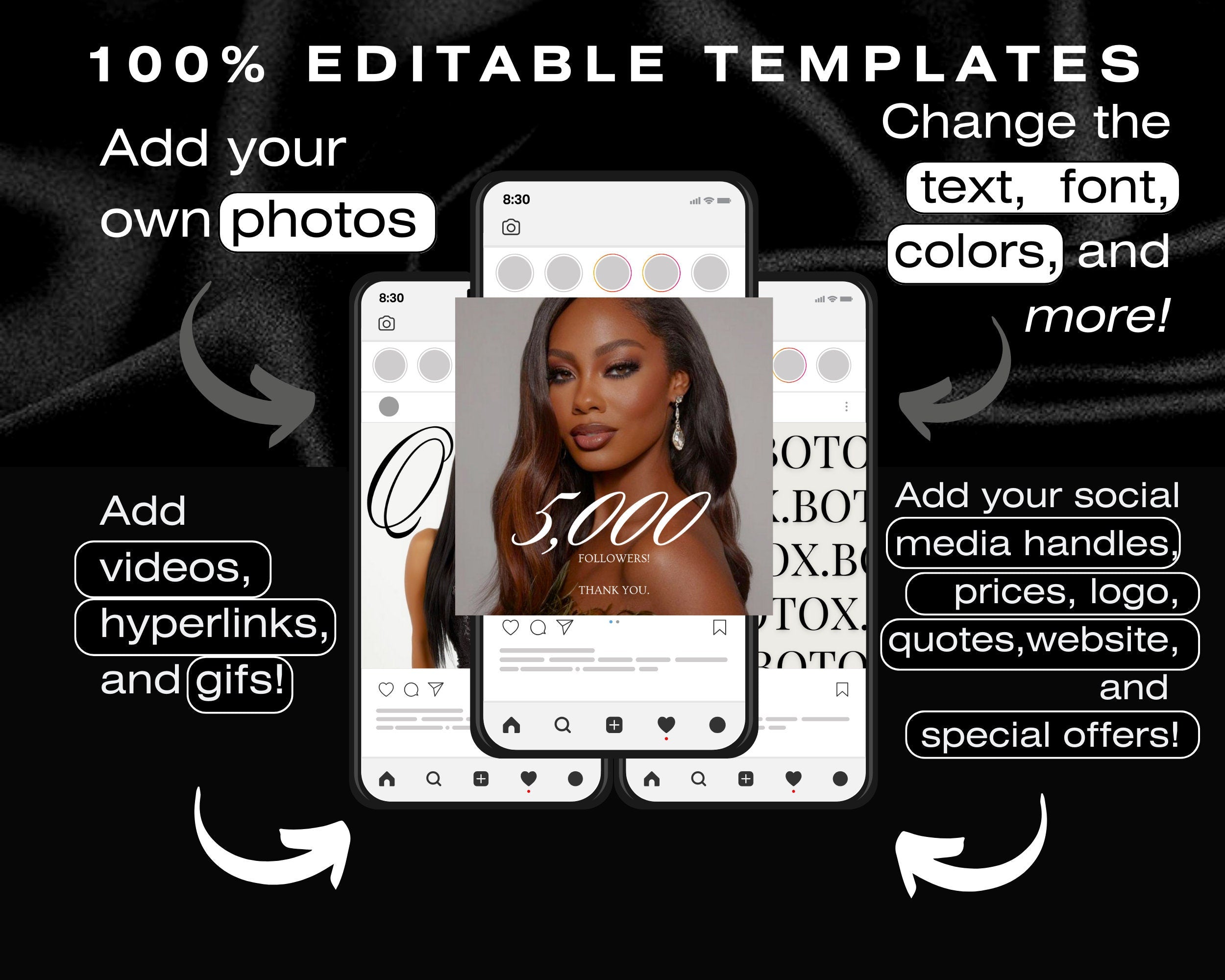 410 Botox and Filler Canva Template, Skincare Instagram templates, Nurse Injector Templates, Botox Templates, Medspa Templates,Branding Kit