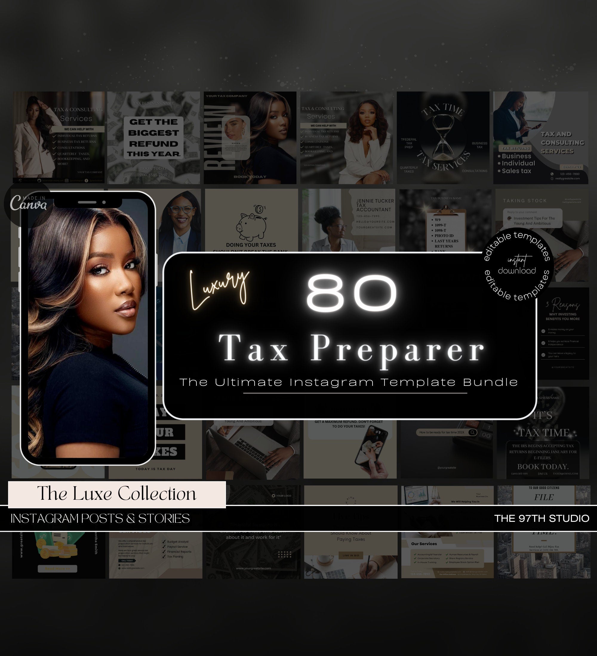 80 Tax Preparer Instagram Templates