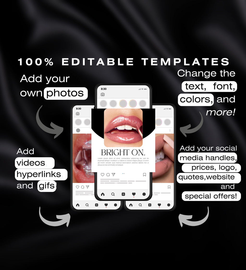 240 Teeth Whitening Instagram Templates | Teeth Whitening Instagram Templates | Teeth Whitening Posts | Teeth Whitening Social Media Posts
