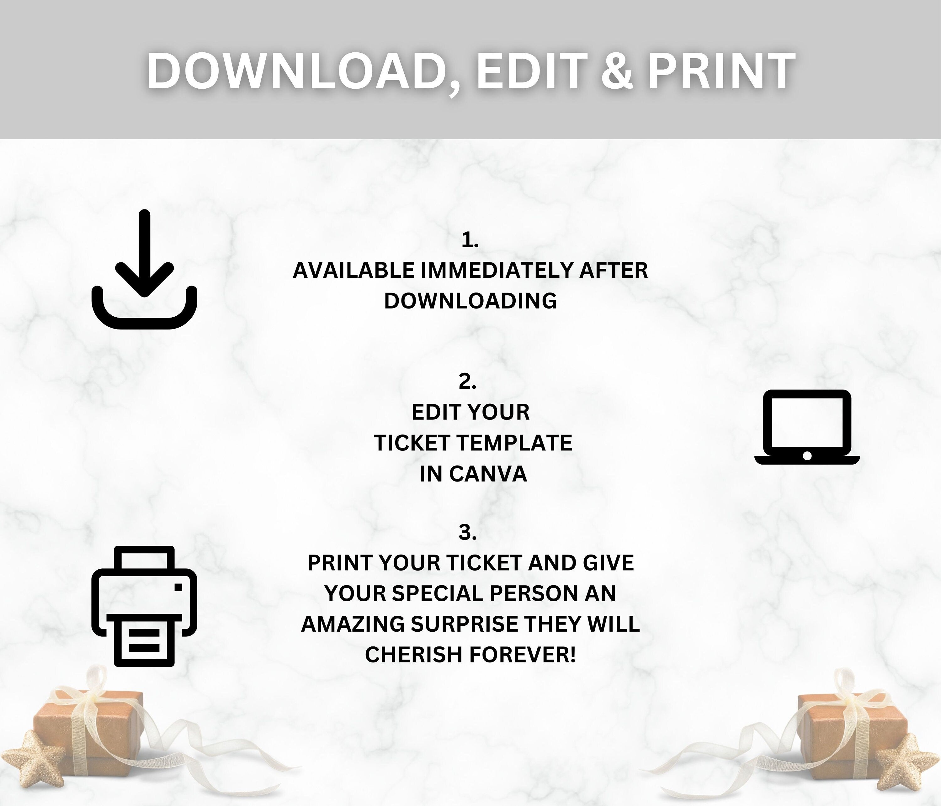 Editable Surprise Boarding Pass Template, DIY Printable (PDF)