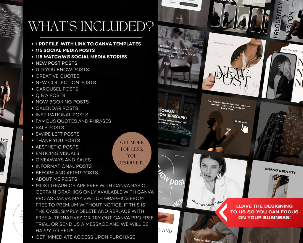 230+ Social Media Instagram Posts | Agency Marketing Templates (Digital Download)
