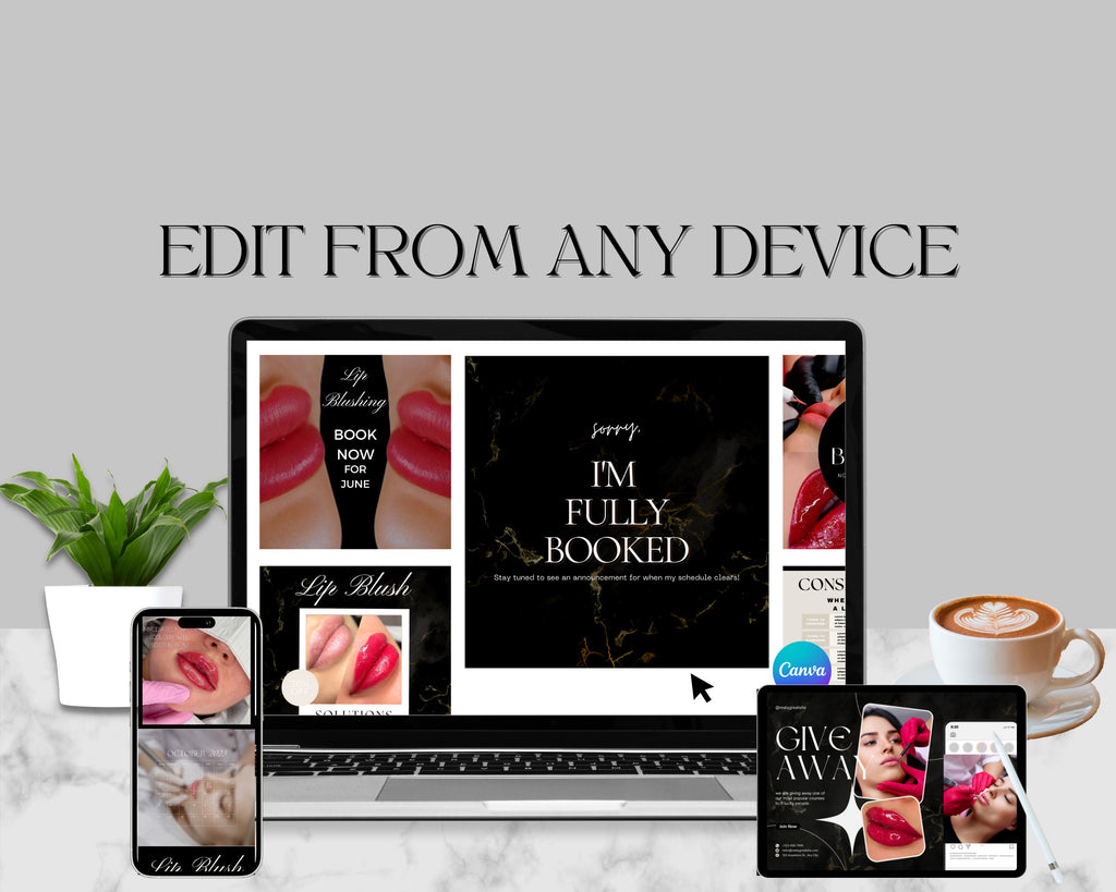 60+ Luxury Lip Blush Instagram Templates | PMU Instagram template | Lip Blush Templates | Permanent Makeup Instagram | Lip Tattoo Instagram