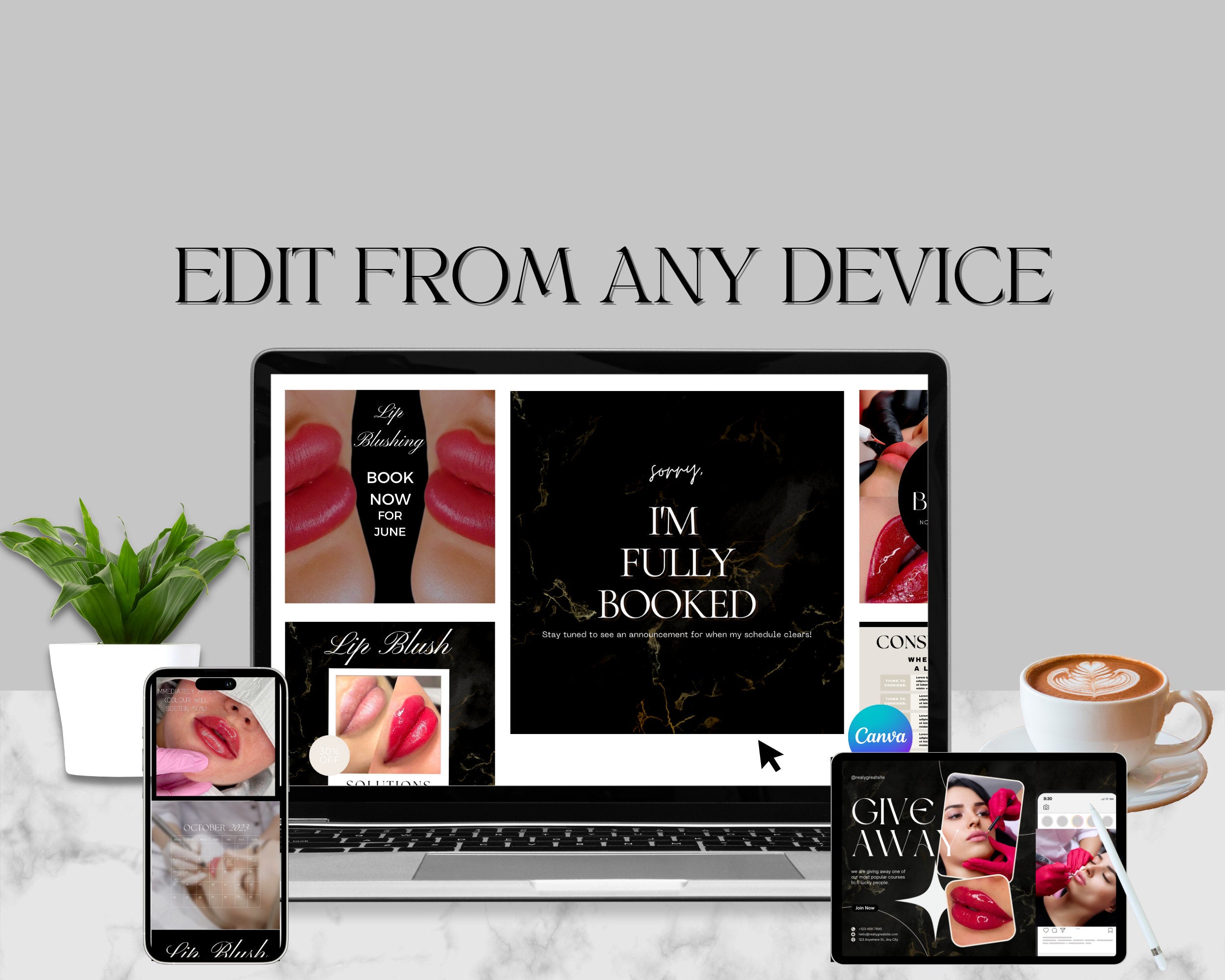 60+ Luxury Lip Blush Instagram Templates | PMU Instagram template | Lip Blush Templates | Permanent Makeup Instagram | Lip Tattoo Instagram