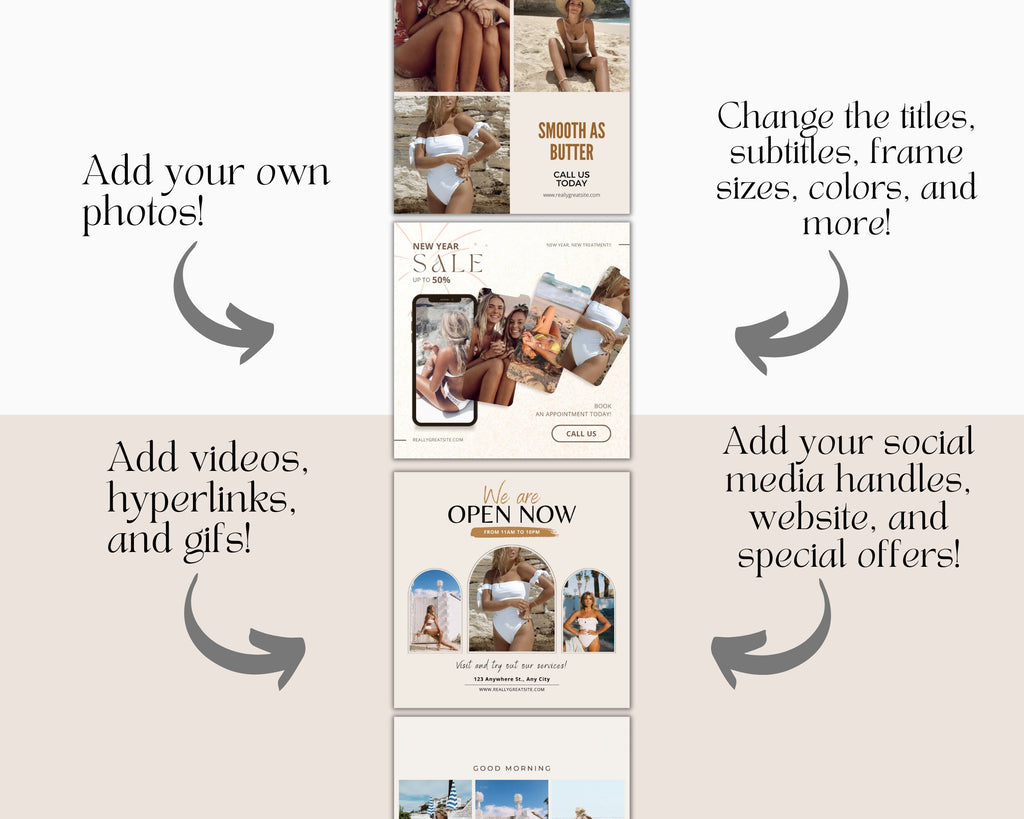 Laser Hair Removal Templates for Instagram | Laser Hair Removal post Social Media | Medspa Instagram Templates