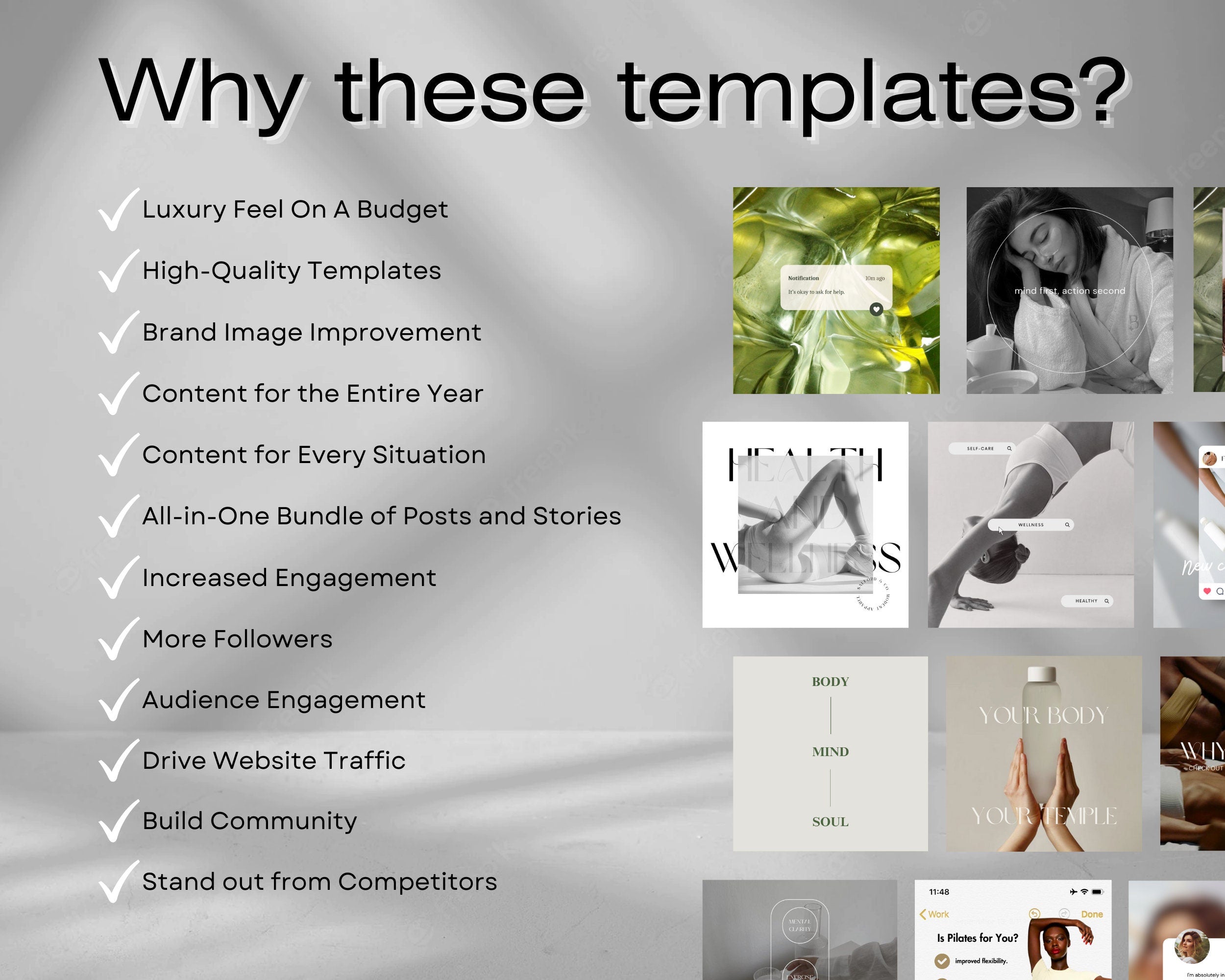 160 Wellbeing Coach Marketing Templates