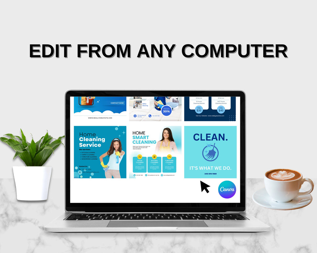 Cleaning Business Instagram Posts, Canva Templates (Digital Download)