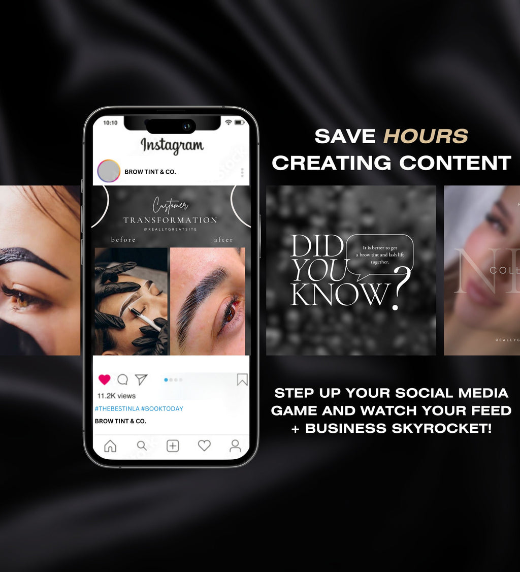 Brow Tech Instagram Templates | Brow Tech Instagram Posts | Brow Tech Instagram | Eyebrow Artist Social Media Instagram Posts | Brow Tech