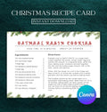 Christmas Recipe Card Template, 5x7 (EDIT IN CANVA) Christmas Cookies