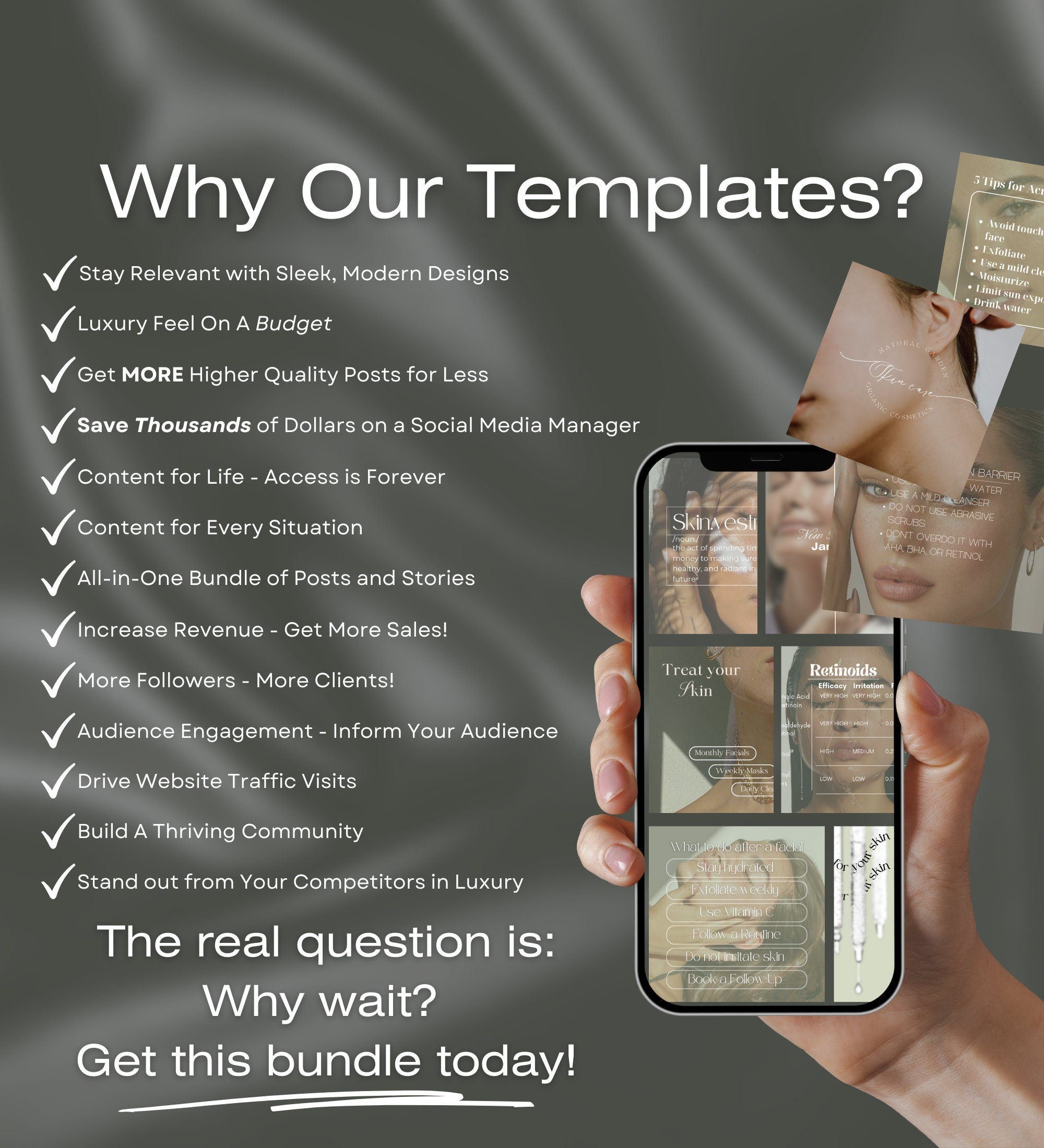 Skincare Instagram Posts | Skincare Canva Templates | Esthetician | Skincare Posts | Skincare Social Media Instagram  | Acne | Dermatologist