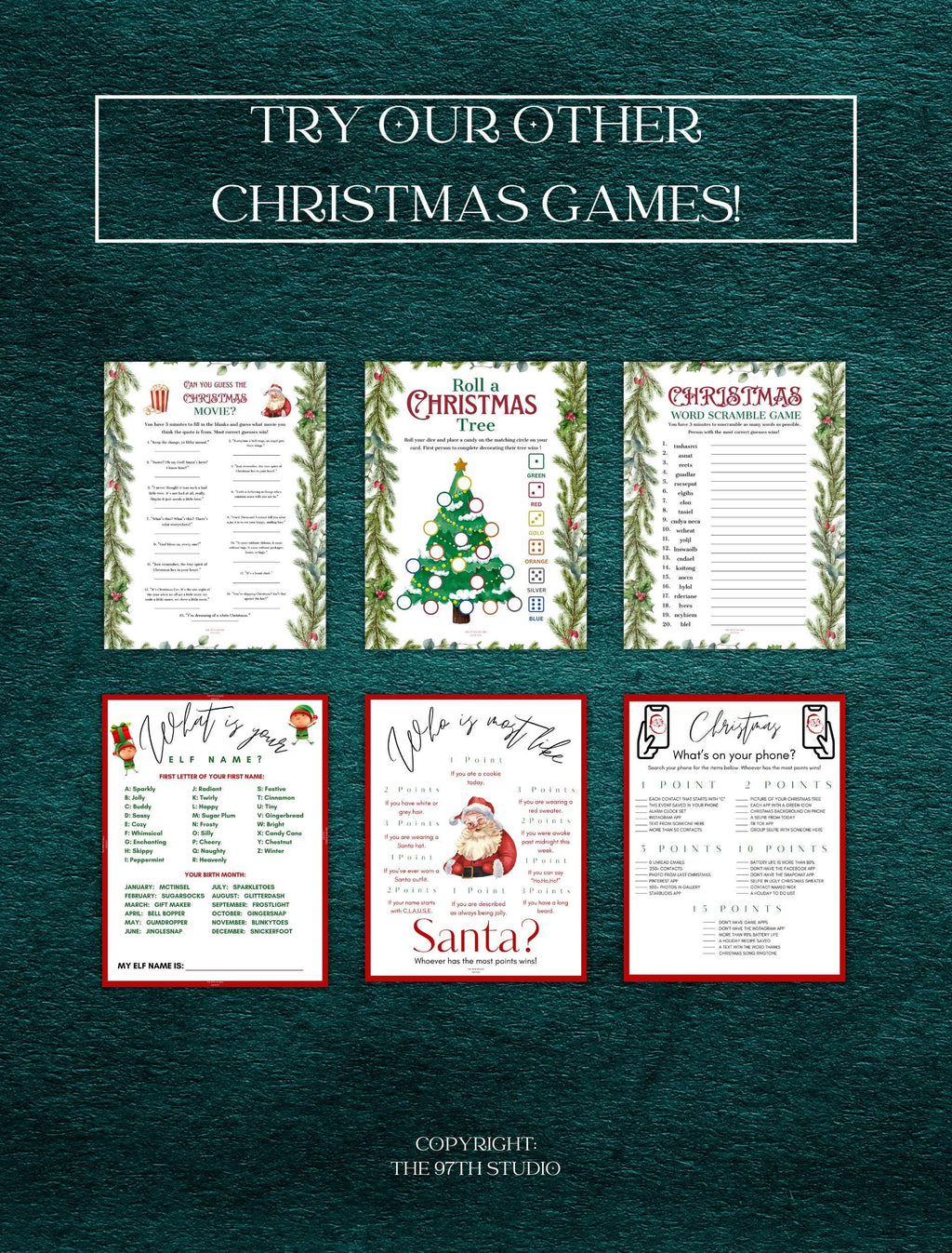 Christmas Pass the Gift Game | Office Christmas Party Game | Christmas Family Game | Printable Christmas Game | Left Right Game Printable